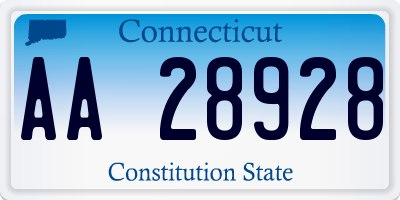 CT license plate AA28928