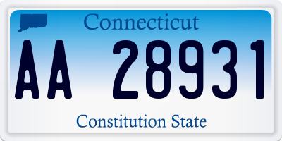 CT license plate AA28931