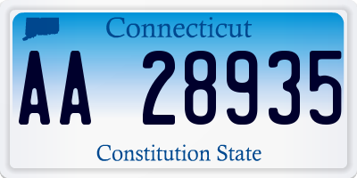 CT license plate AA28935