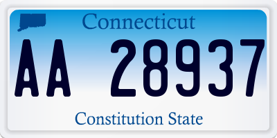 CT license plate AA28937