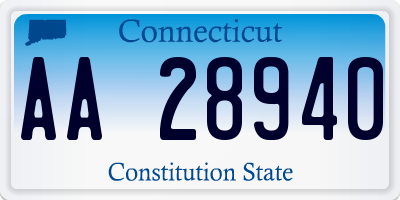 CT license plate AA28940