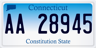 CT license plate AA28945