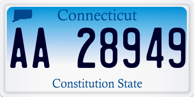 CT license plate AA28949