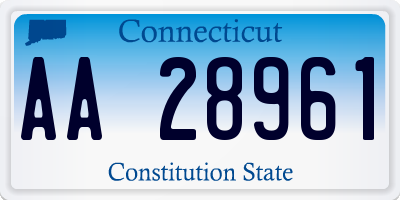 CT license plate AA28961