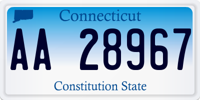 CT license plate AA28967