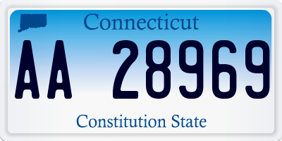 CT license plate AA28969