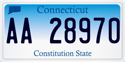 CT license plate AA28970
