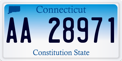 CT license plate AA28971