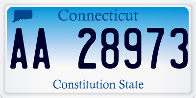 CT license plate AA28973