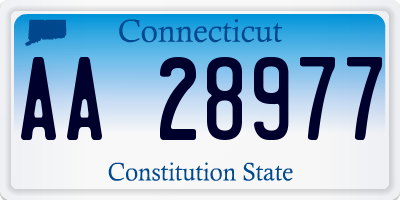 CT license plate AA28977