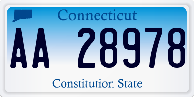 CT license plate AA28978