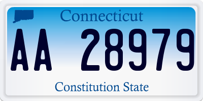 CT license plate AA28979