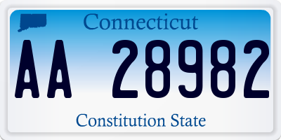 CT license plate AA28982