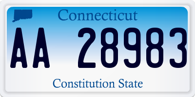 CT license plate AA28983