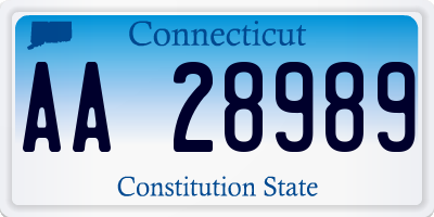 CT license plate AA28989