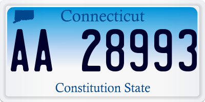CT license plate AA28993