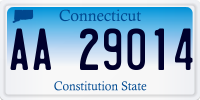 CT license plate AA29014