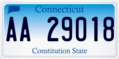 CT license plate AA29018