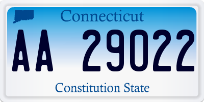 CT license plate AA29022