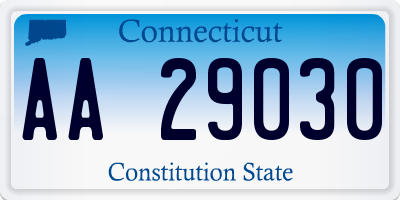 CT license plate AA29030