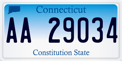 CT license plate AA29034