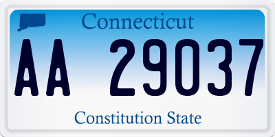 CT license plate AA29037