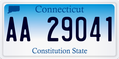 CT license plate AA29041