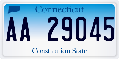 CT license plate AA29045