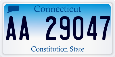 CT license plate AA29047