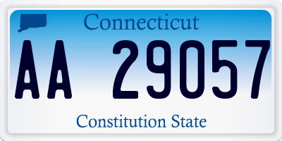 CT license plate AA29057