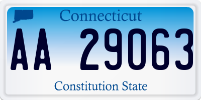 CT license plate AA29063