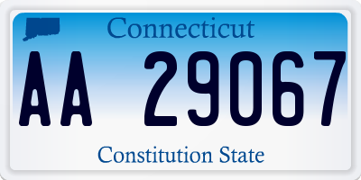 CT license plate AA29067