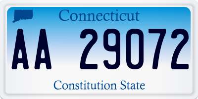 CT license plate AA29072