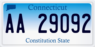 CT license plate AA29092