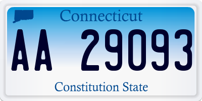 CT license plate AA29093