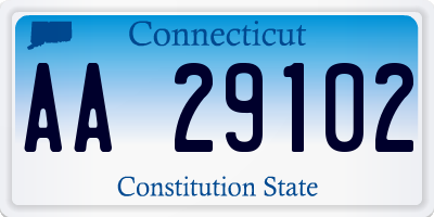 CT license plate AA29102