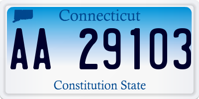 CT license plate AA29103