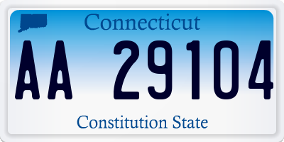 CT license plate AA29104