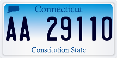 CT license plate AA29110