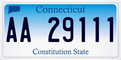 CT license plate AA29111