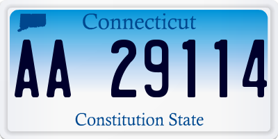 CT license plate AA29114