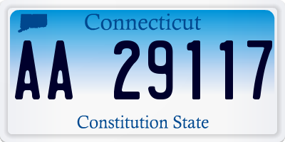 CT license plate AA29117