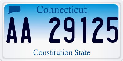 CT license plate AA29125