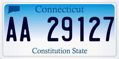 CT license plate AA29127