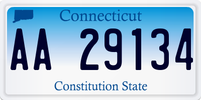 CT license plate AA29134