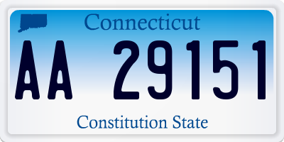 CT license plate AA29151