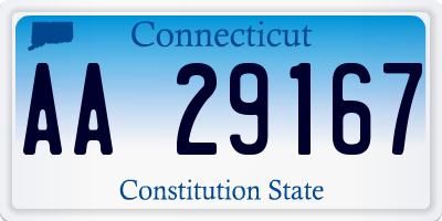 CT license plate AA29167