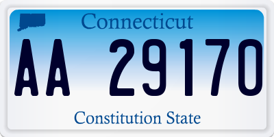 CT license plate AA29170