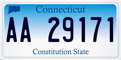 CT license plate AA29171