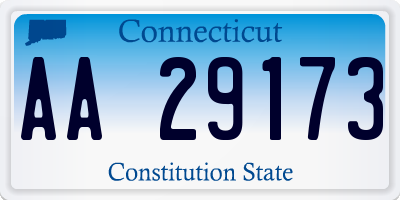 CT license plate AA29173